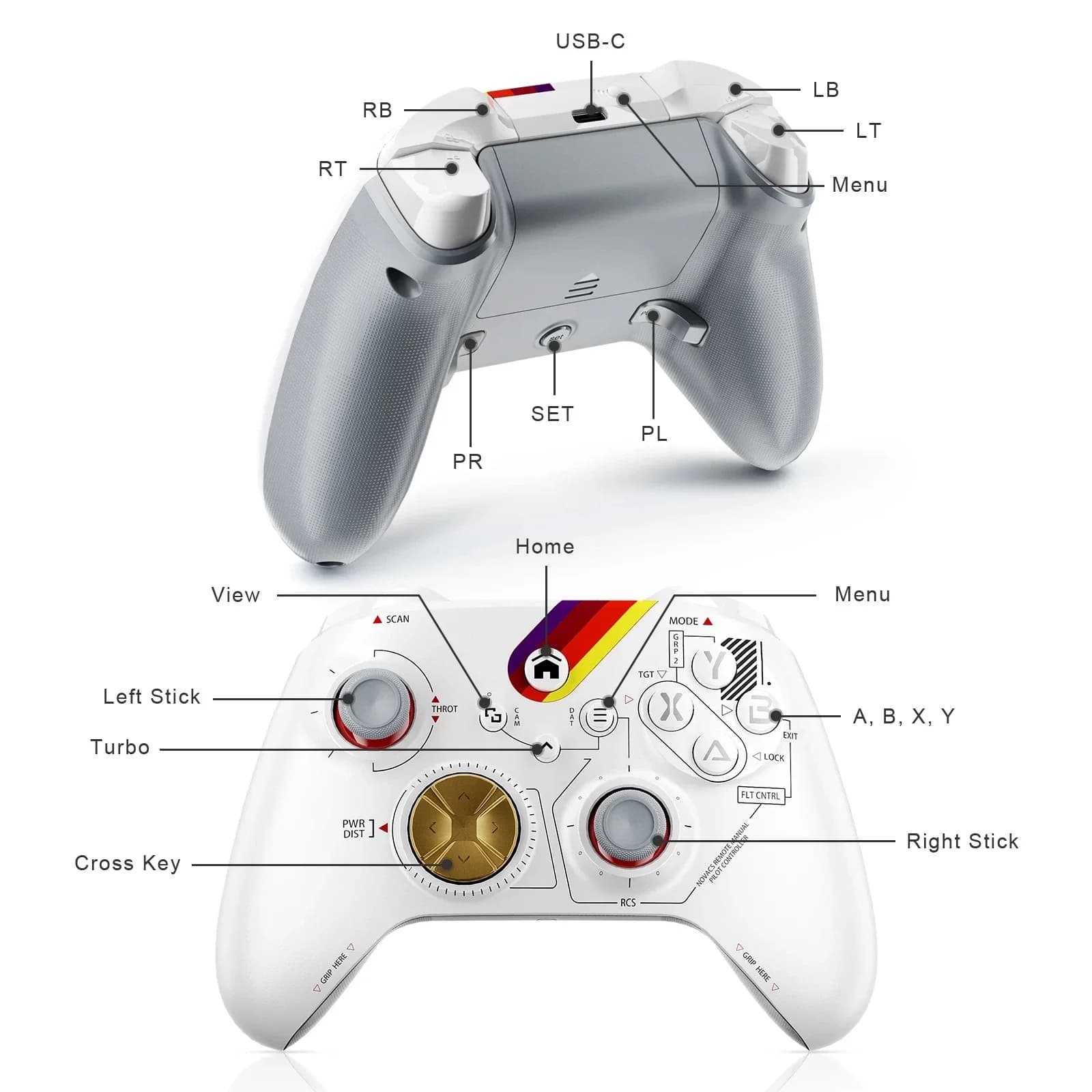 Gaming Gamepad For Xbox One Series X/S Pc With 6-Axis Gyro Sensor Dual Vibration Hall Effect Wireless Game Xbox Controller