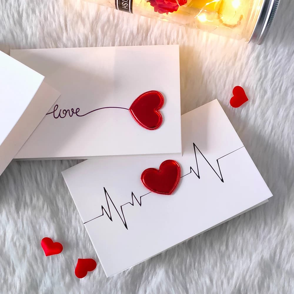 Love Postcard Valentines Day Gift Cards Wedding Invitation Greeting Cards Anniversary for Couples Handmade Valentines Day Gift