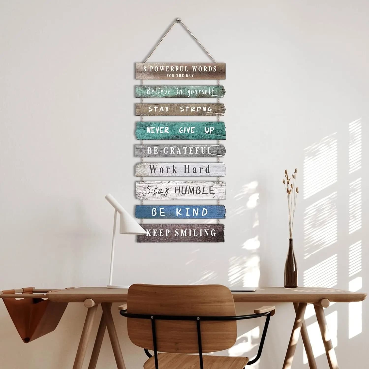 Inspirational Wall Art Decor for Office, Wooden Rustic Hanging Wall Art Decoration Sign, Wall Art for Home Living Room Bedroom