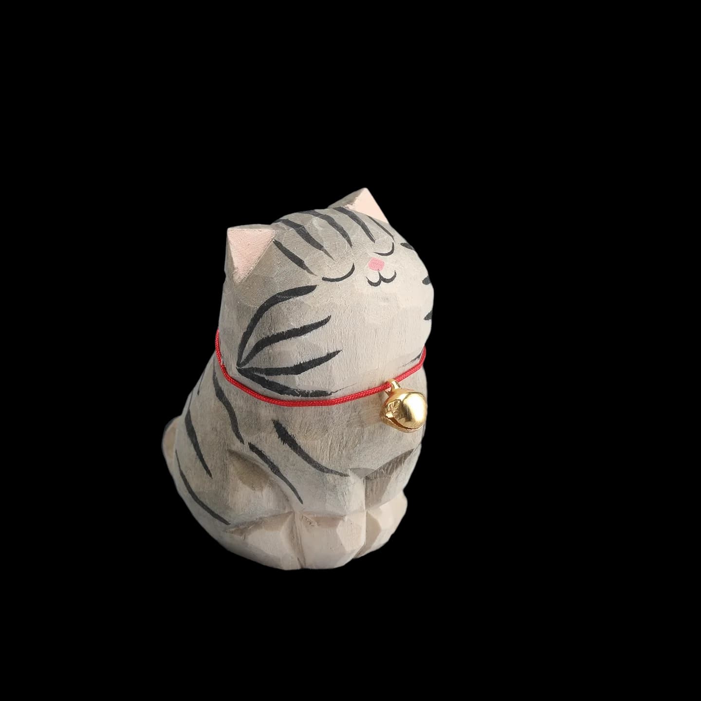 Cute Cat Animals Figurine Decorative Wooden Ornament Kitten Statue Calico Golden Gradient Cat Home Office Desk Car Decor Gift