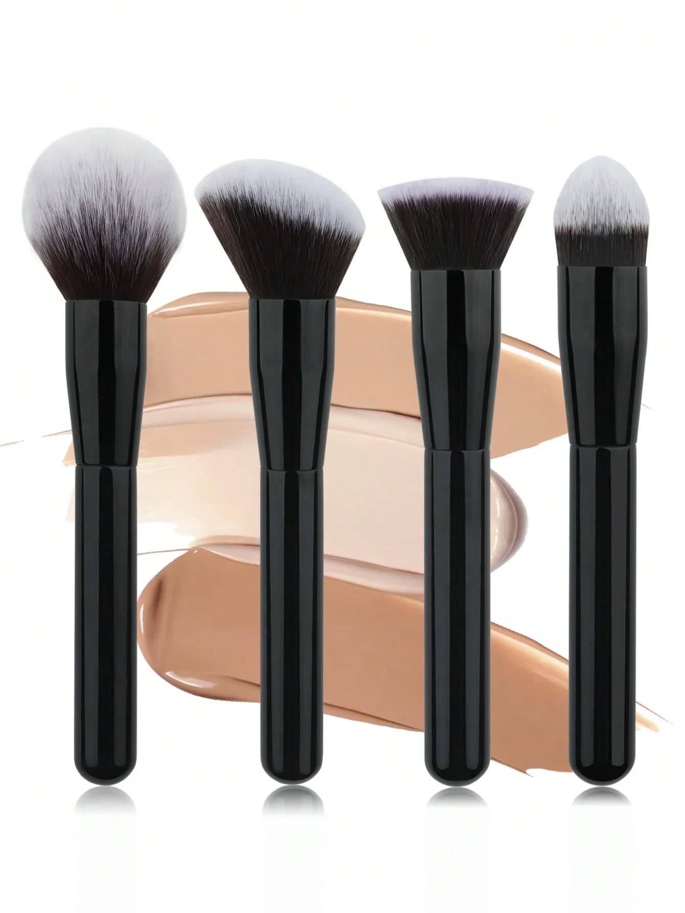 1 Pcs Makeup Brush Set—Synthetic Fiber Foundation Brush, Blush Brush, Oose Powder Brush, and Contour Brush—for a Flawless Finish