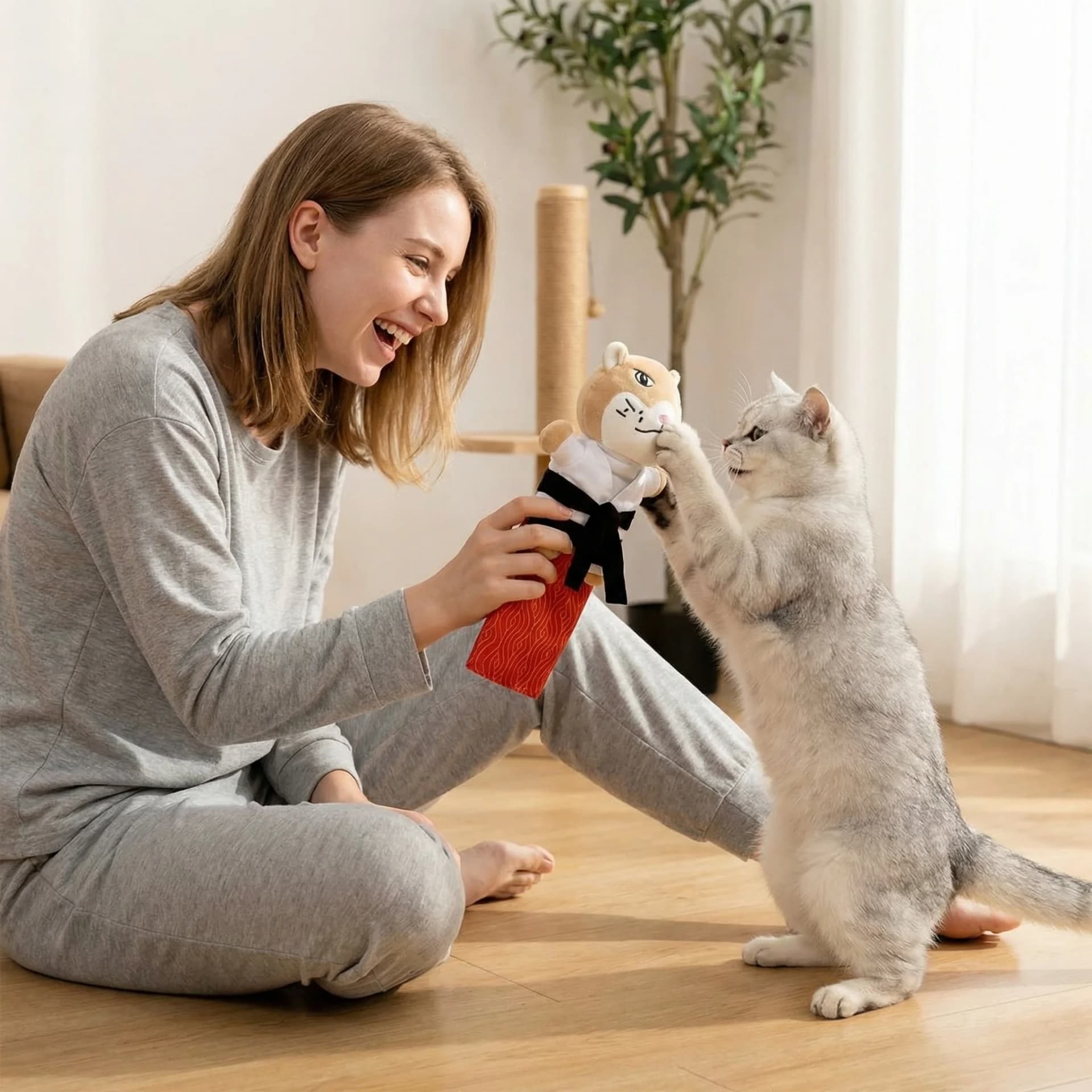 Cat Gloves Are Wrestling Toys With Sturdy Protective Pads, Suitable for Playing with Pets and Used for Training and Exercise.