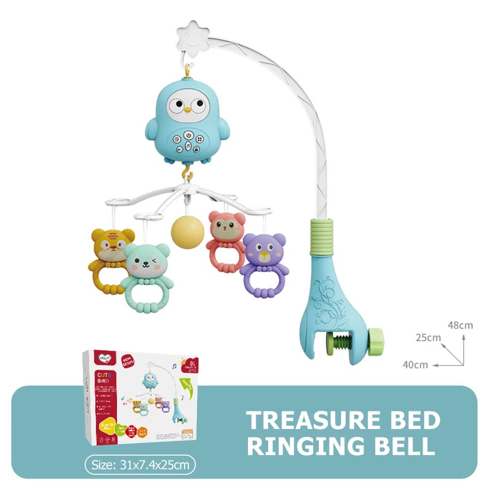 ​Baby Crib Mobile with Projector and Night Light, Remote Control Musical Rotating Toy with Soothing Lullabies for Newborns