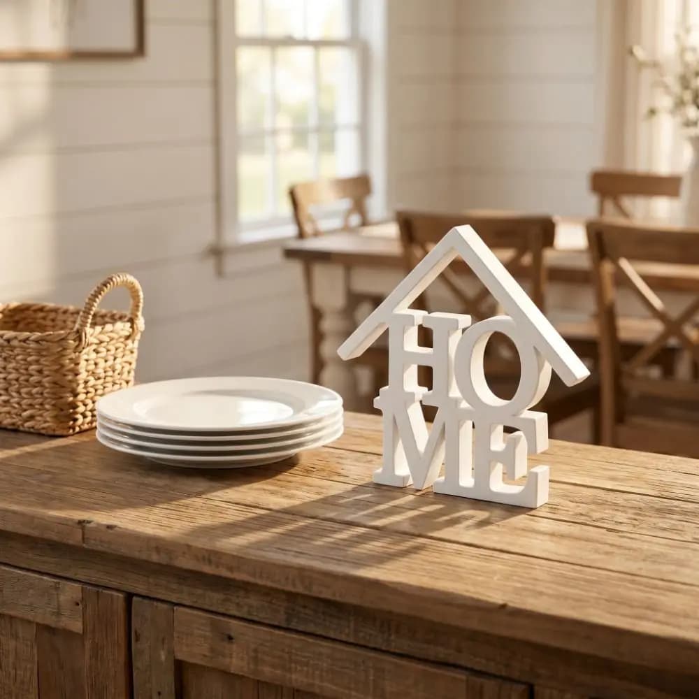 Creative House-Shaped Home Ornaments Geometric Letter Simple Desktop Decoration 3D Printed Home Decor Housewarming