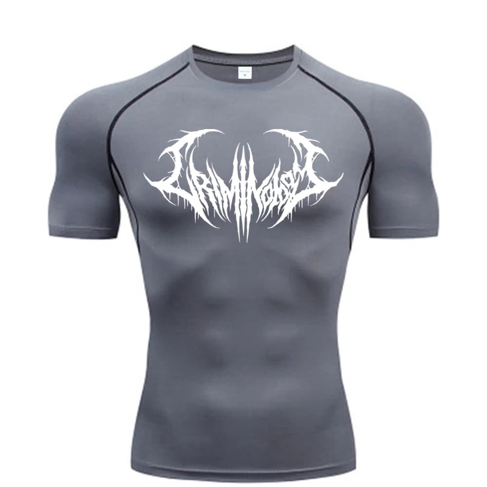Fitness T-shirts for Men Fitness Gym Compression Moisture-Wicking Gym Breathable Quick Drying Running Sweat Absorbing Tight Fit