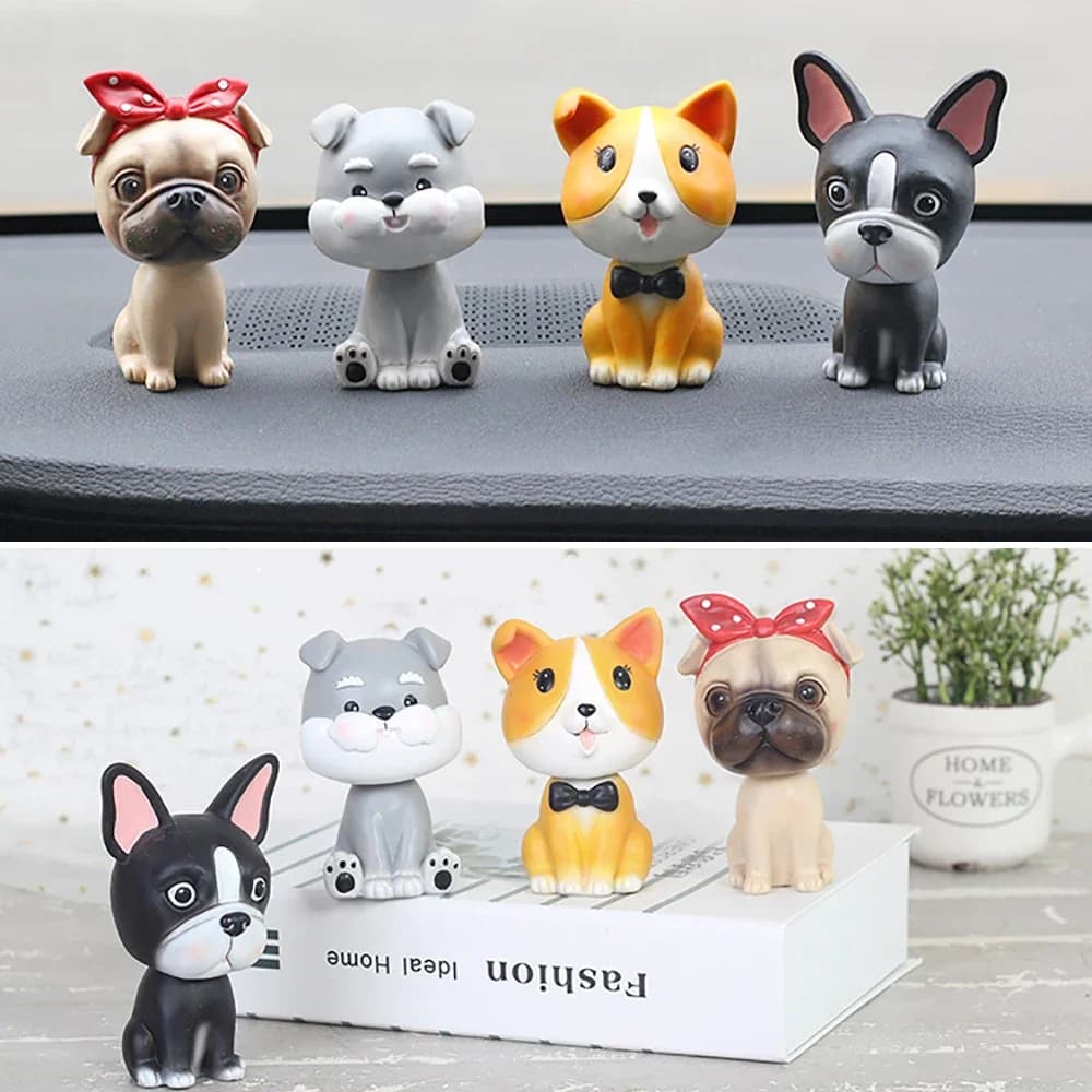 Car Ornaments Cute Shaking Head Dog Doll Nodding Dog Toys Lovely Bobblehead Puppy Figurine Automobiles Interior Dashboard Decor