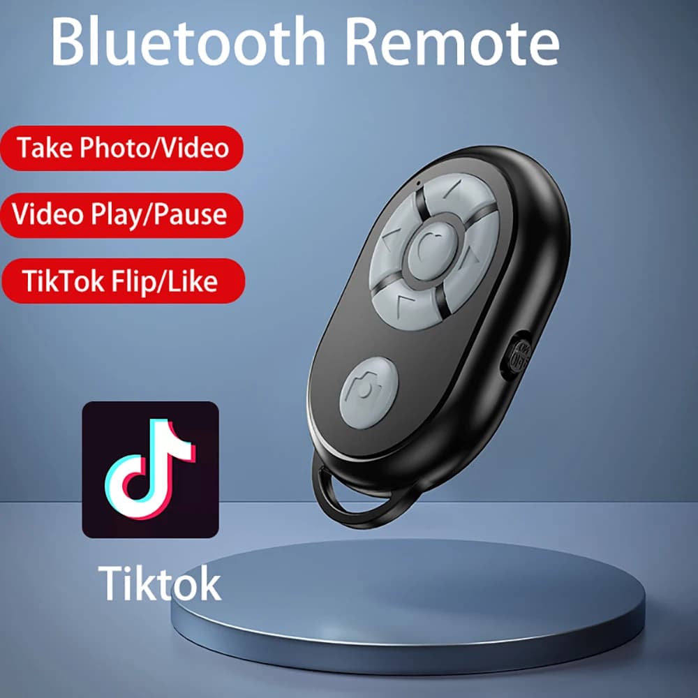 Mini Bluetooth Remote Control for TikTok Scrolling Selfie Photos Video Play Pause Page Turner for iPhone Xiaomi Android Phones