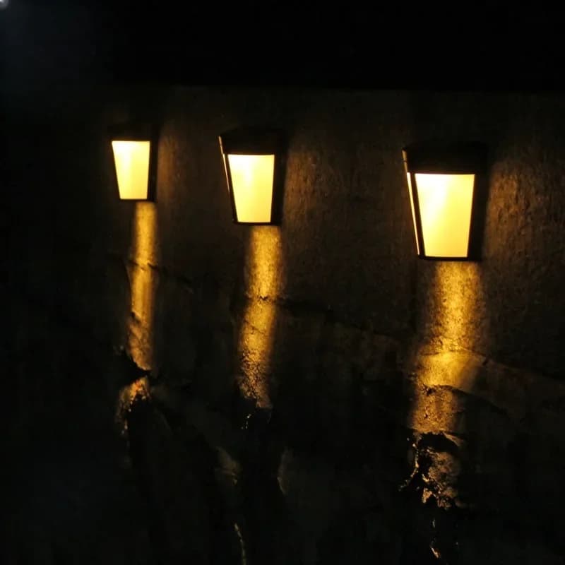 LED Solar Wall Lamp for Outdoor Garden Courtyard Fence Landscape Garage Decoration Atmosphere Lighting Fixtures