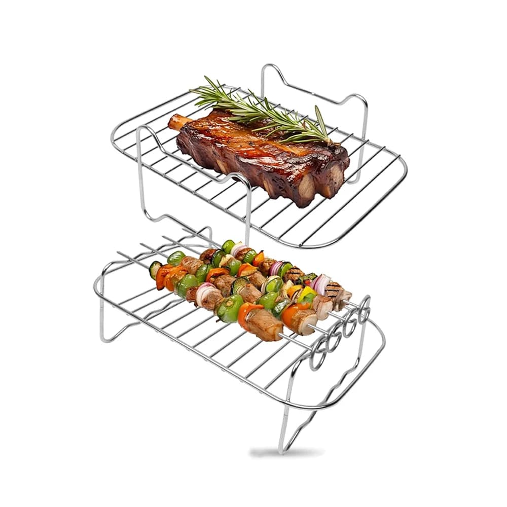 Air Fryer Accessories for Ninja AF400 AF300 DZ201 Air Fryer Racks/Paper/Gloves/Muffin Cup for 7.6L to 9.5L Dual Zone Airfryer