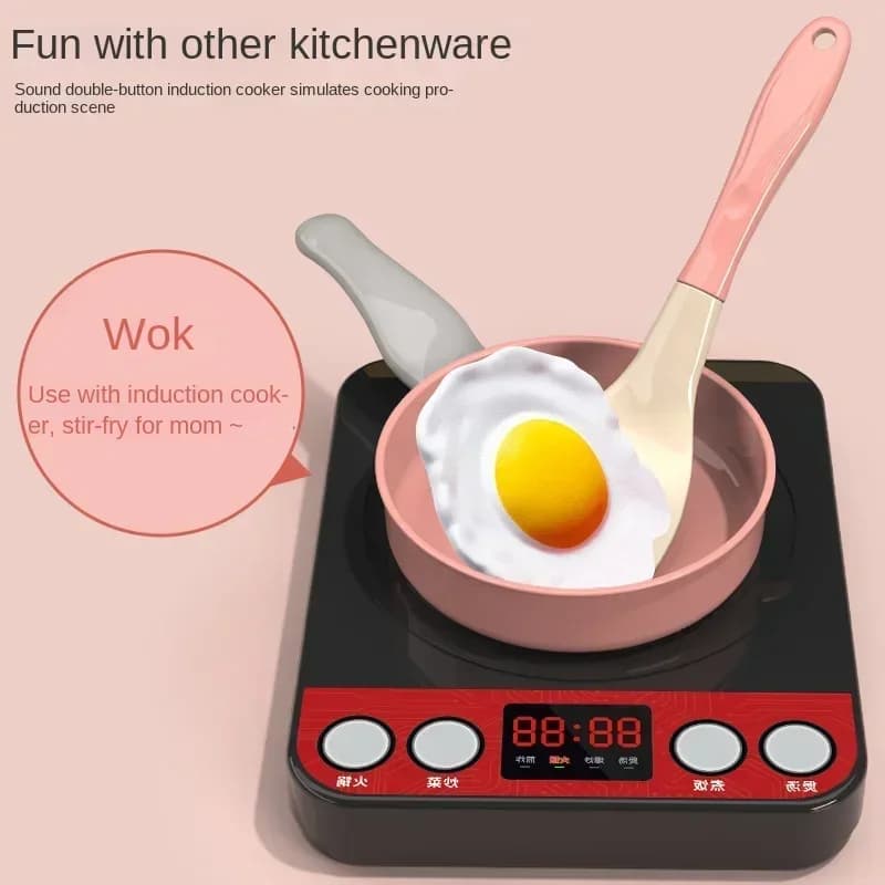 Kids Kitchen Toys Set 28 PCS Play Kitchen Accessories Kit with Play Pots Pretend Food Cooking Toy Toddler Girls Boy Gifts