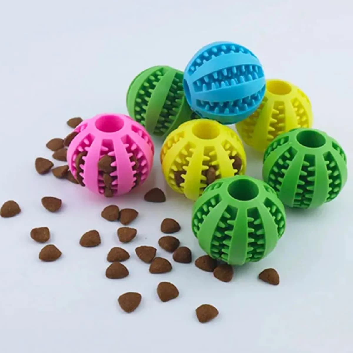Dog Teeth Cleaning Toy, Interactive Food Dispensing Ball for Puppy Chewing Durable Rubber Treat Ball for Small Medium Large Dogs