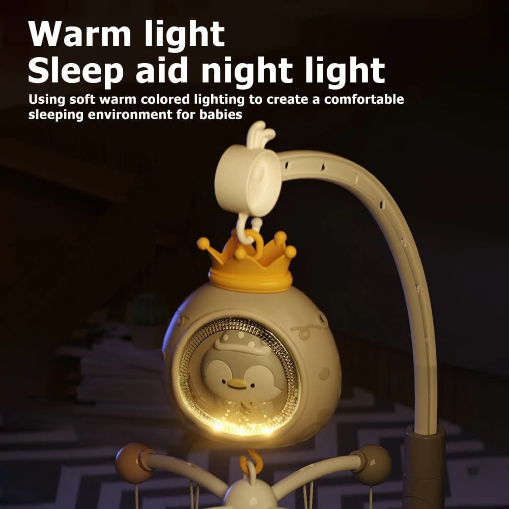 ​Baby Crib Mobile with Projector and Night Light, Remote Control Musical Rotating Toy with Soothing Lullabies for Newborns