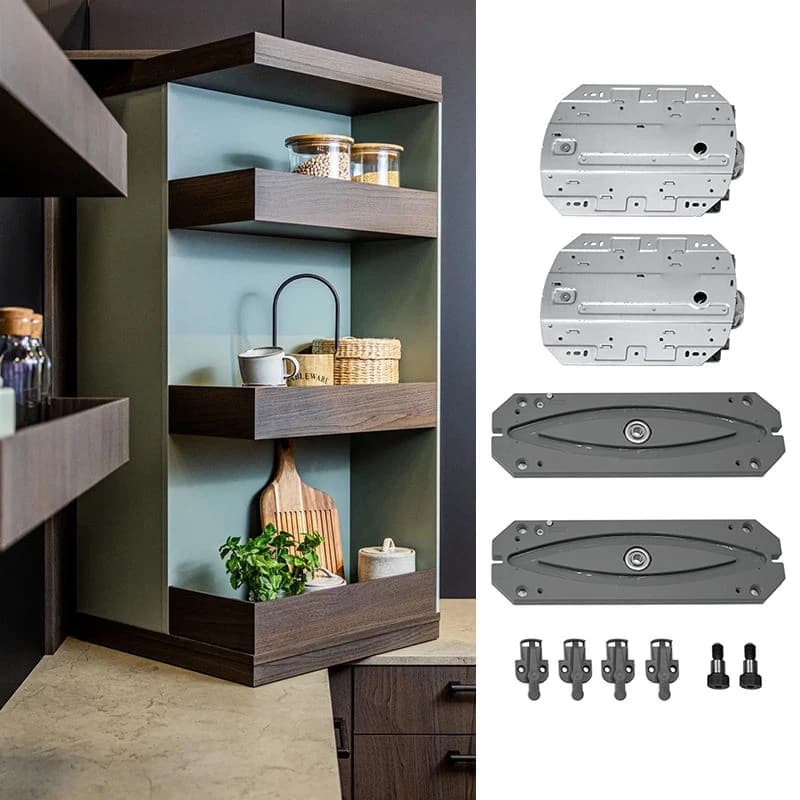 Kitchen Island With 180 360 Degree Rotating Bathroom Adjustable Unit Bookcase Corner Cabinet Multifunctional Storage Shelf