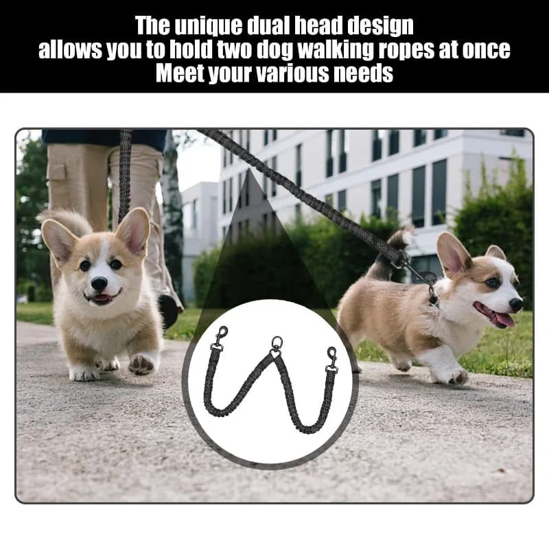 Dog Leash, Double-headed Dog Rope, Shock-absorbing Elastic Rope, Explosion-proof Dog Chain, Dog Walking Rope, Pet Supplies