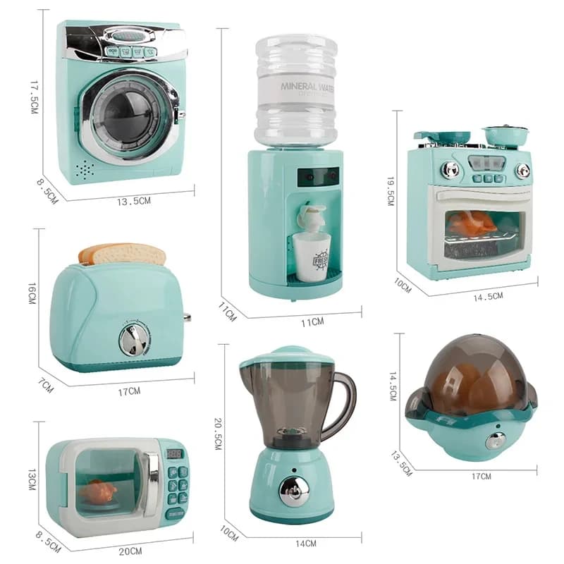 Kitchen Toys for Kids Girls Boys Home Appliances Juicer Washing Machine Toaster Microwave Egg Cooker Children Play House Toys