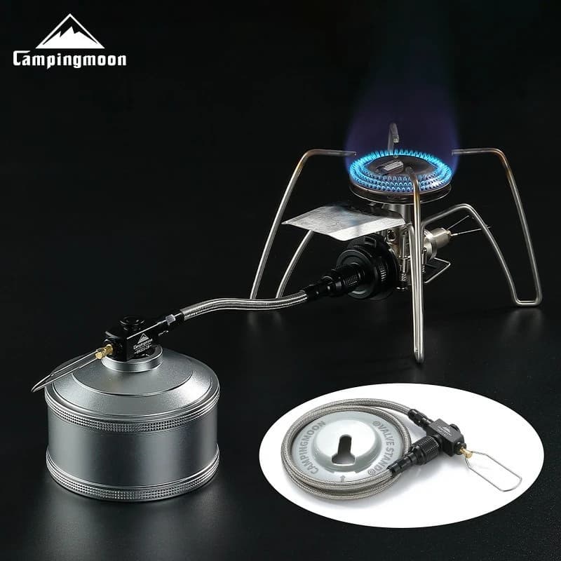 CAMPINGMOON Camping can be done with Inverted High-altitude Flat Gas Cylinders,Stoves,Extension Pipes with Valves, and Gas Pipes