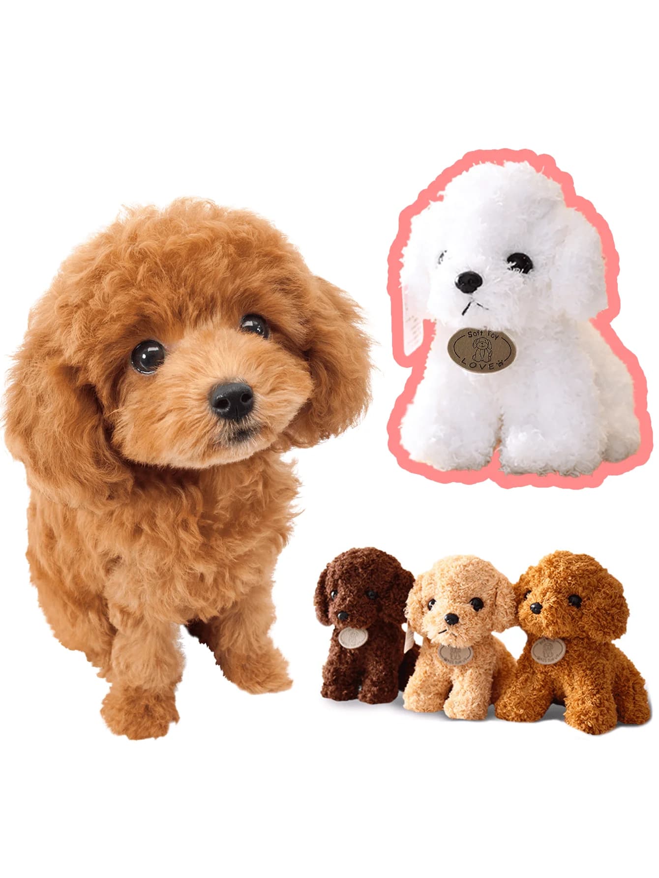 Teddy Dog Plush Toy for Pet Interactive Chew-resistant Puppy Teething Boredom Relief Soft Stuffed Animal Toy for Dog Theme Party