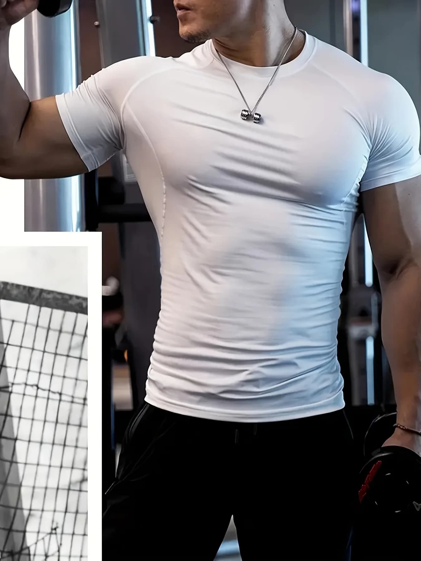 Sports tight-fitting clothes, short-sleeved shirts for fitness running training, breathable fitness T-shirts for men