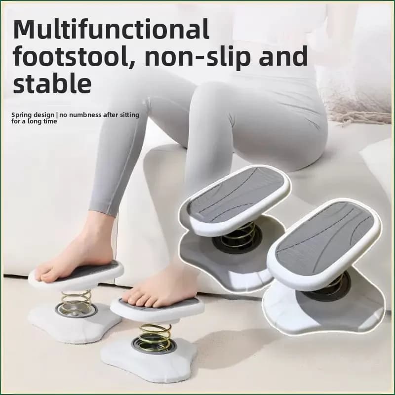 Office Footstool, Anti Cross Legged Artifact Under Desk, Workstation with Adjustable Spring Footrest，Stools & Ottomans，Furniture
