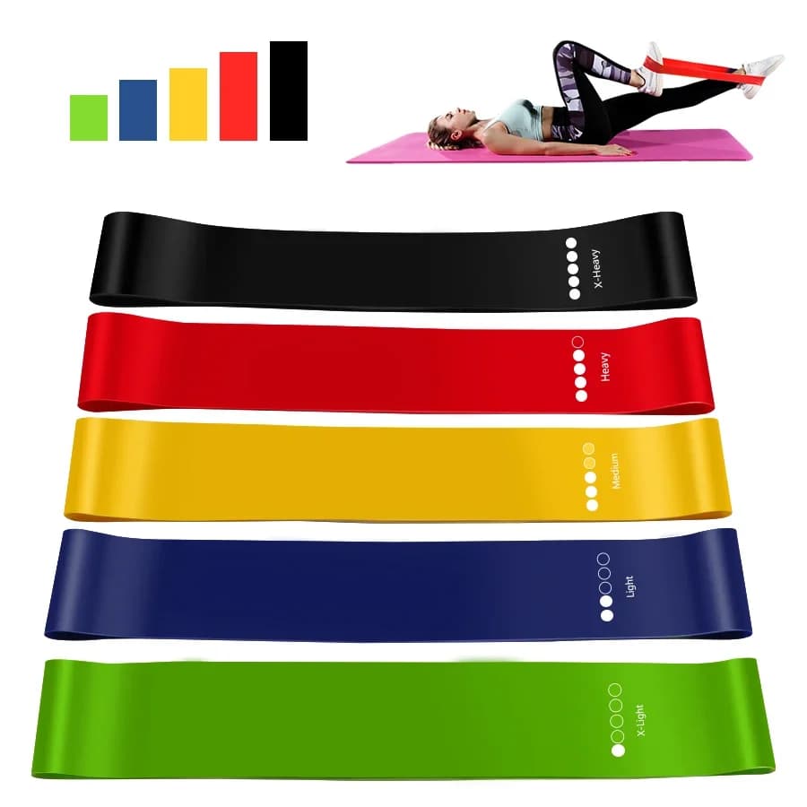 5-Level Resistance Bands Set for Yoga Pilates Home Gym Exercise Fitness Sport Elastic Rubber Bands for Workout Gym Accessories