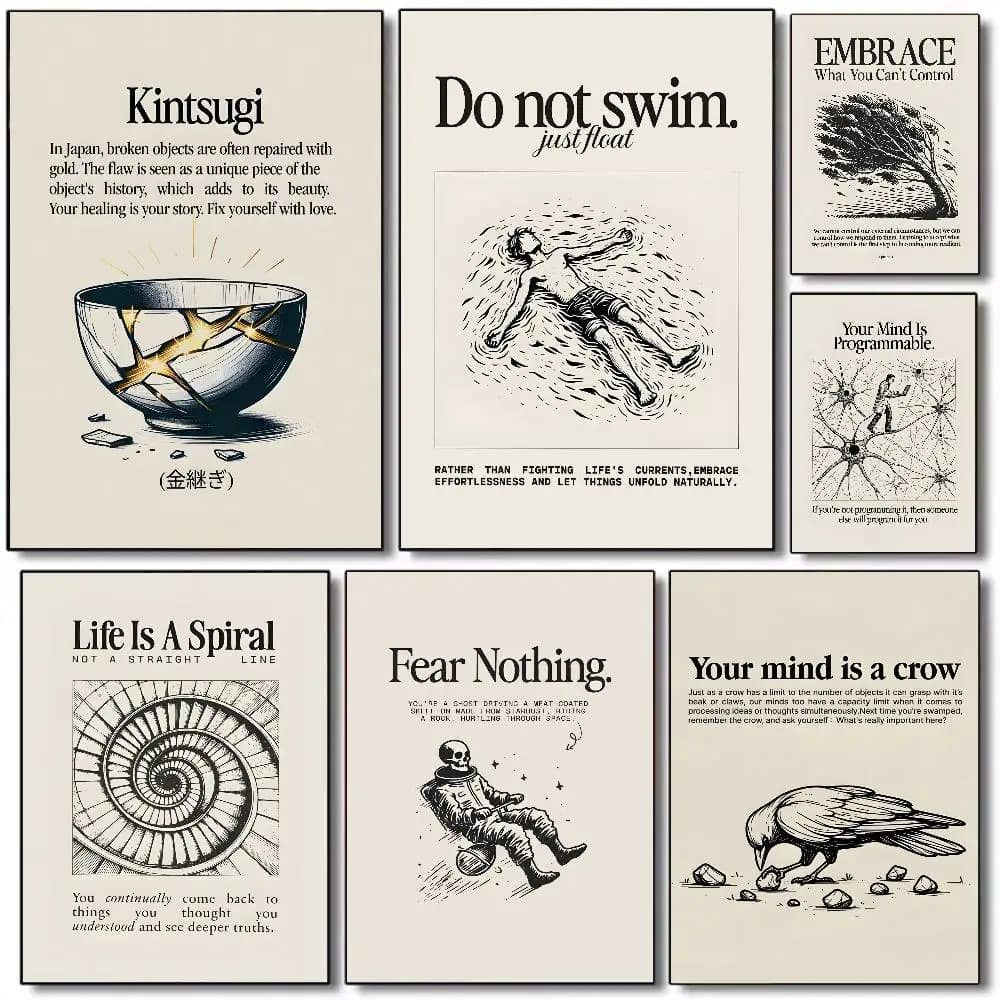 Home decor Life attitude quotes Poster HD art sticky wall waterproof home living room bedroom bar aesthetic decoration