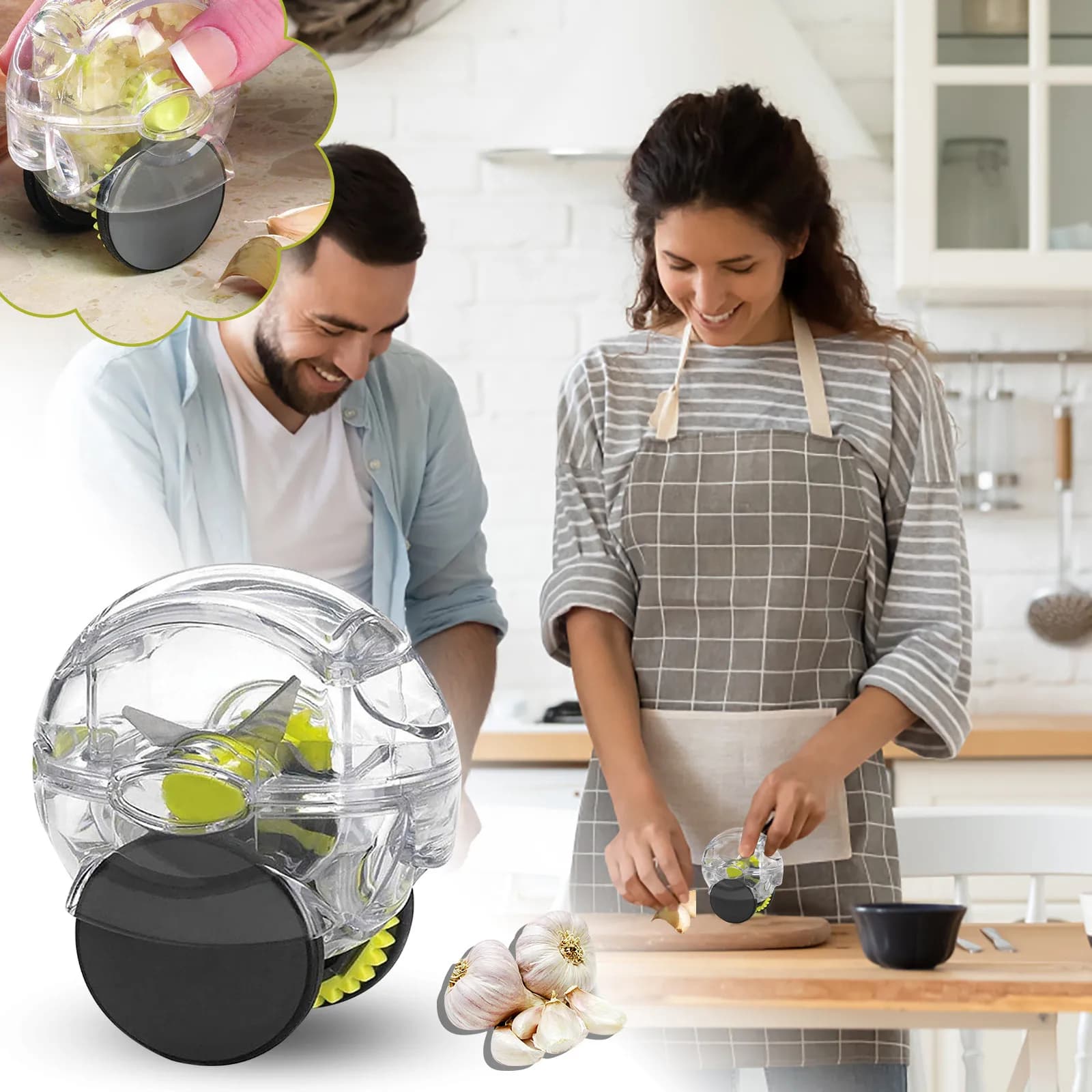 Kitchen Convenient Multi-function Small Tools Roller Garlic Chopper Manual Quick Ginger Masher Kitchen Practical Gadgets