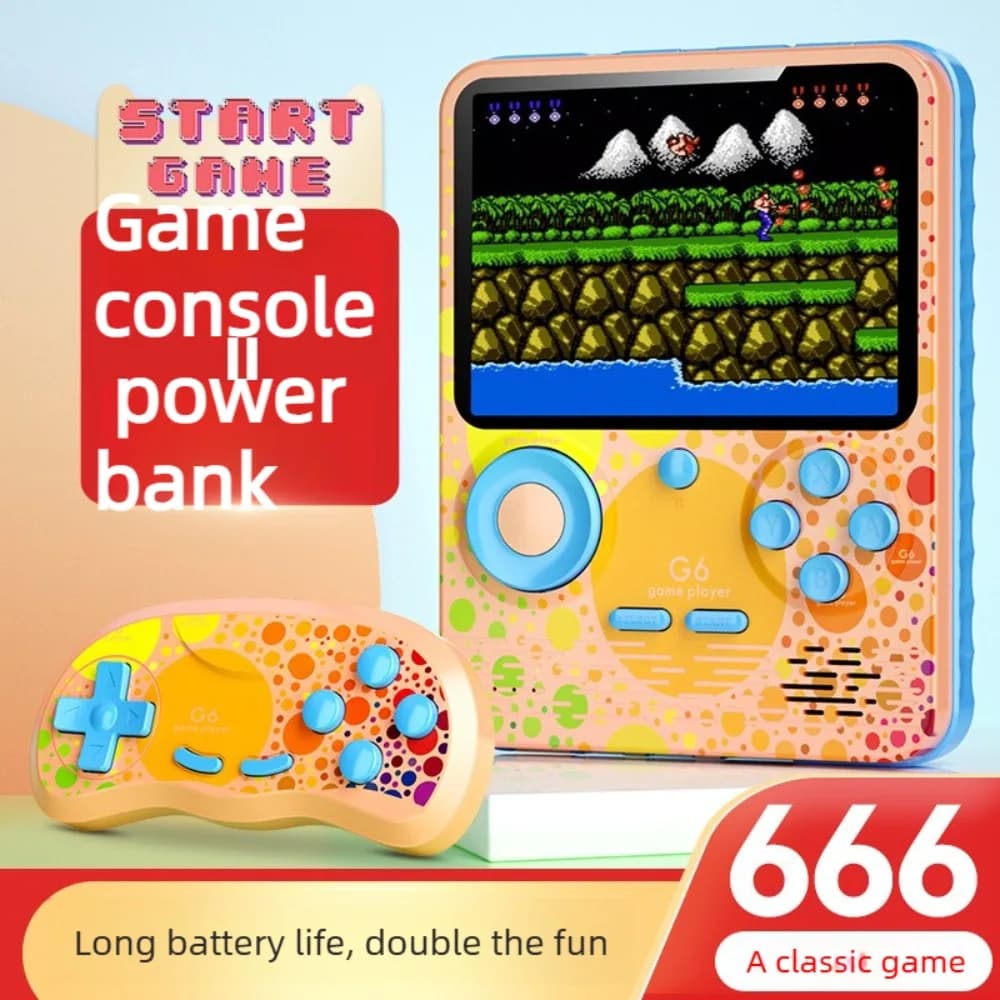 G7 Retro Handheld Game Console, 3.5-Inch LCD,  Built-In 666 Games,Portable Gaming Console, USB Charging Cable, AV Output Cable