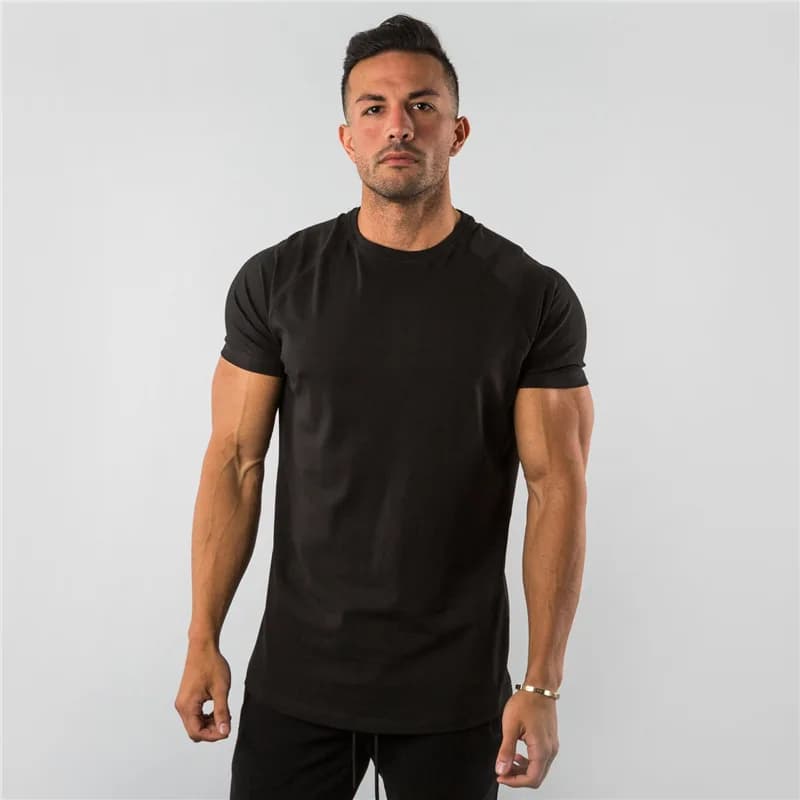 Fitness T-Shirt Men Bodybuilding Short Sleeve Sport Running T-shirt Men Sportswear Workout Shirts Male Men Gym Summer Tops Tee