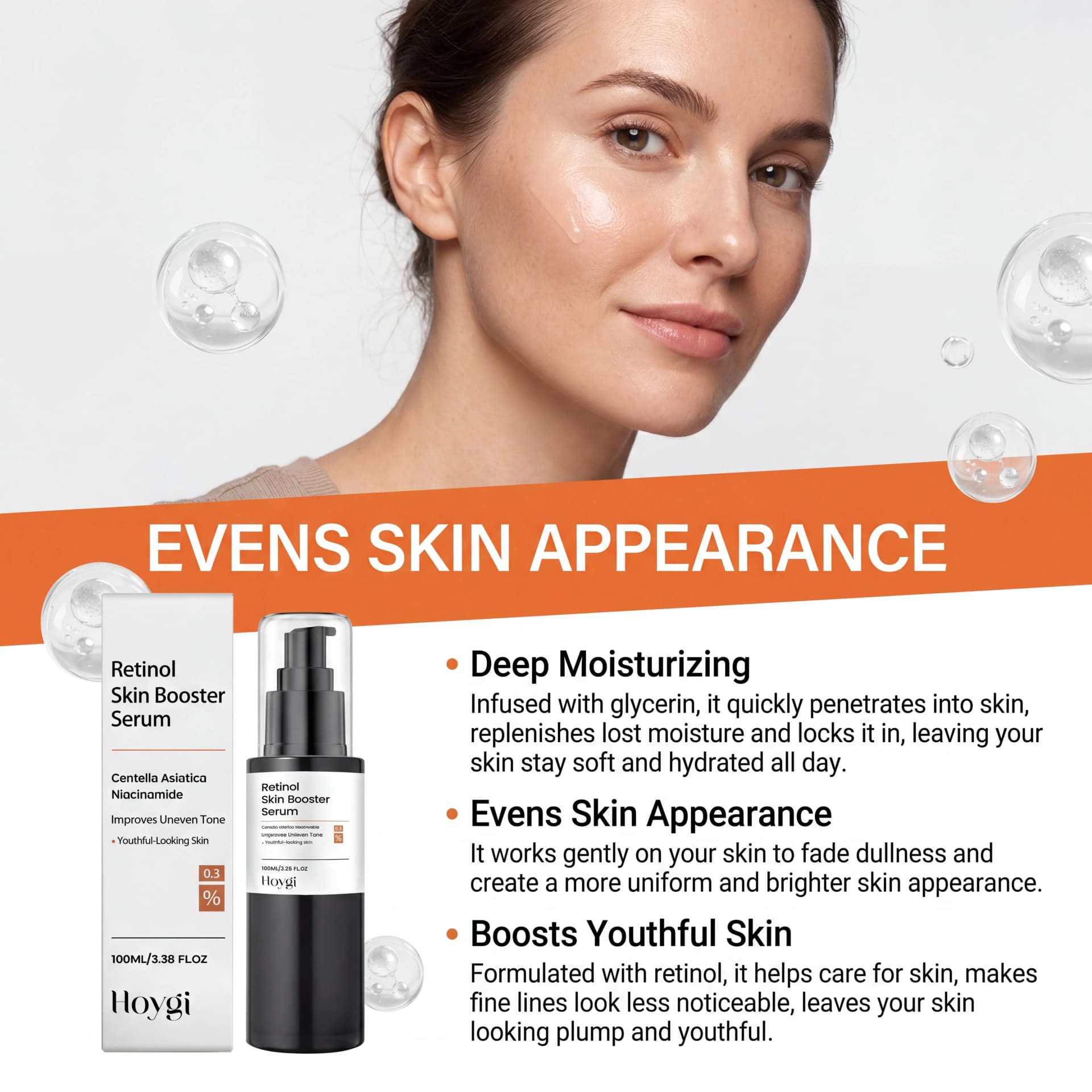 Retinol Renewal Serum Hydrating Moisturizing Gentle Smooth Anti Aging Brightening Face Nourishing Essence Daily All Skin Types