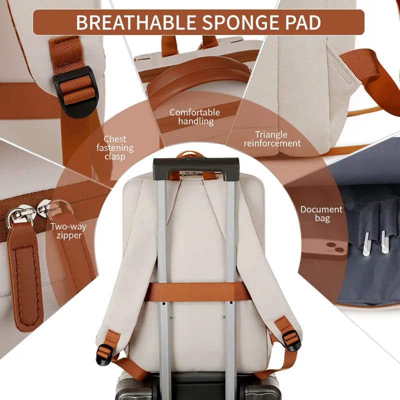 Fashionable and Simple Large-Capacity Backpack for Daily Commuting and Office Use