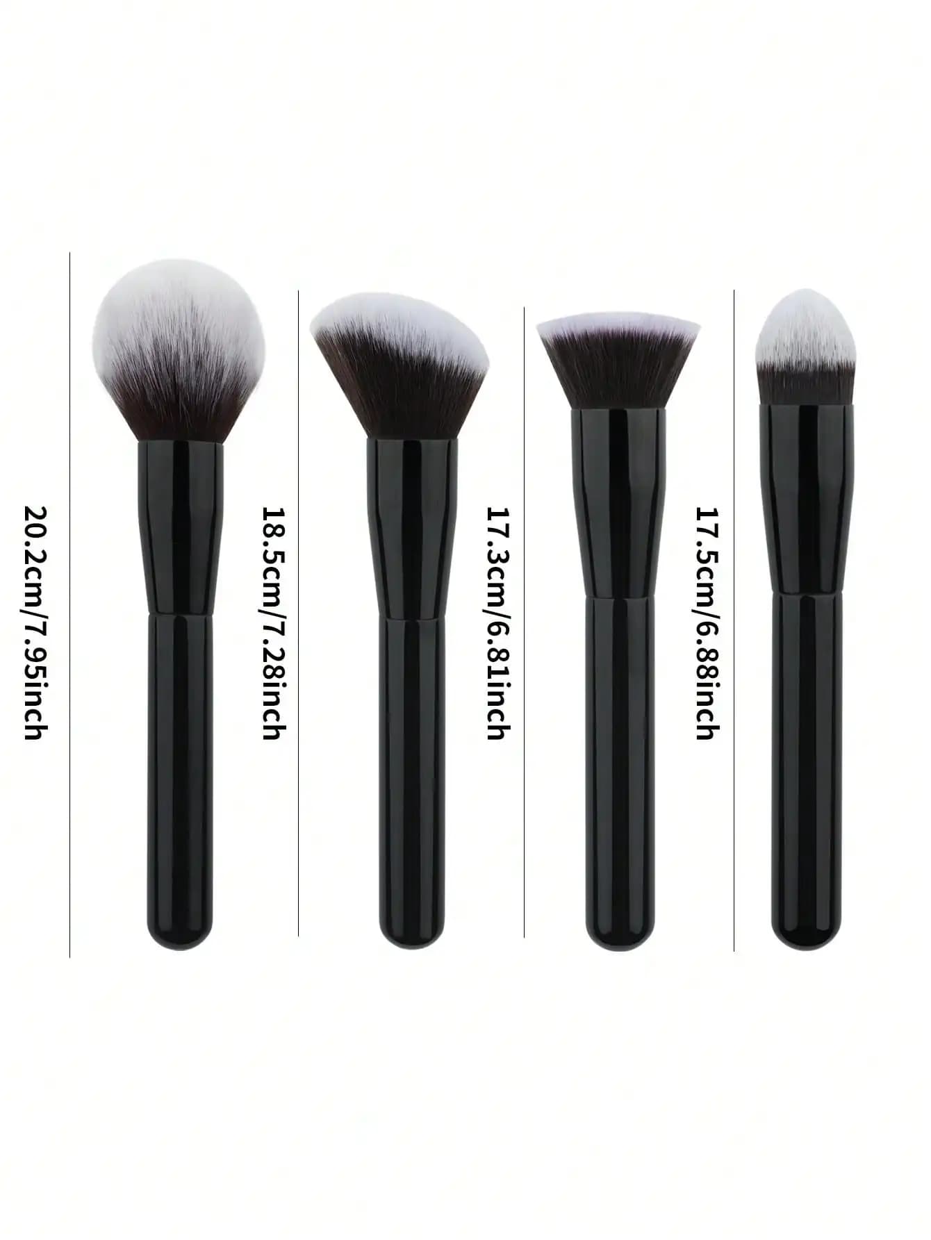 1 Pcs Makeup Brush Set—Synthetic Fiber Foundation Brush, Blush Brush, Oose Powder Brush, and Contour Brush—for a Flawless Finish