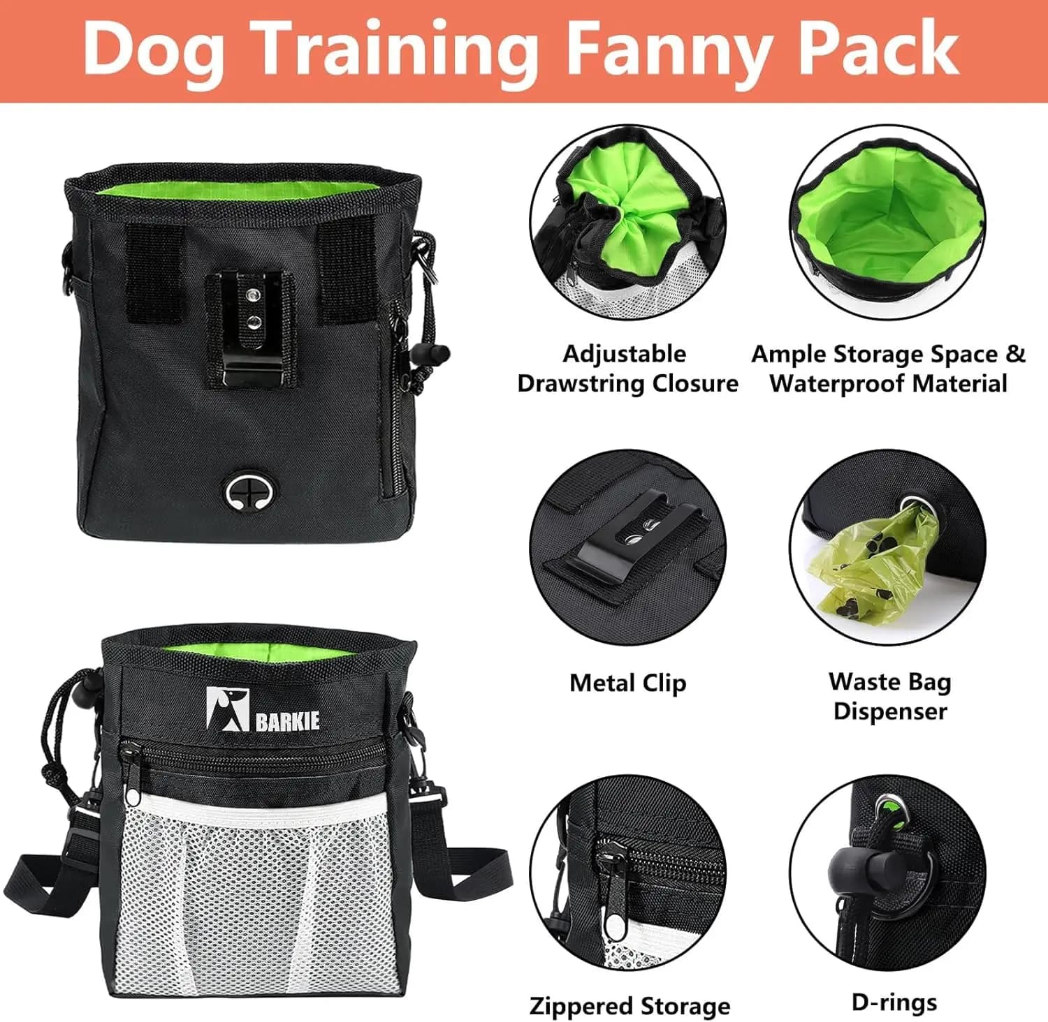 Dog Training Kit: Treat Pouch, Clicker, Silent Whistle, 2-in-1 Tool, Training Guide, Poop Bags