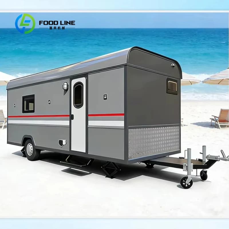 Customized 4 Passenger Outdoor Campsite Lodging Trailer, Family Travel Caravan Built with Bathroom for Outdoor Holiday Camping