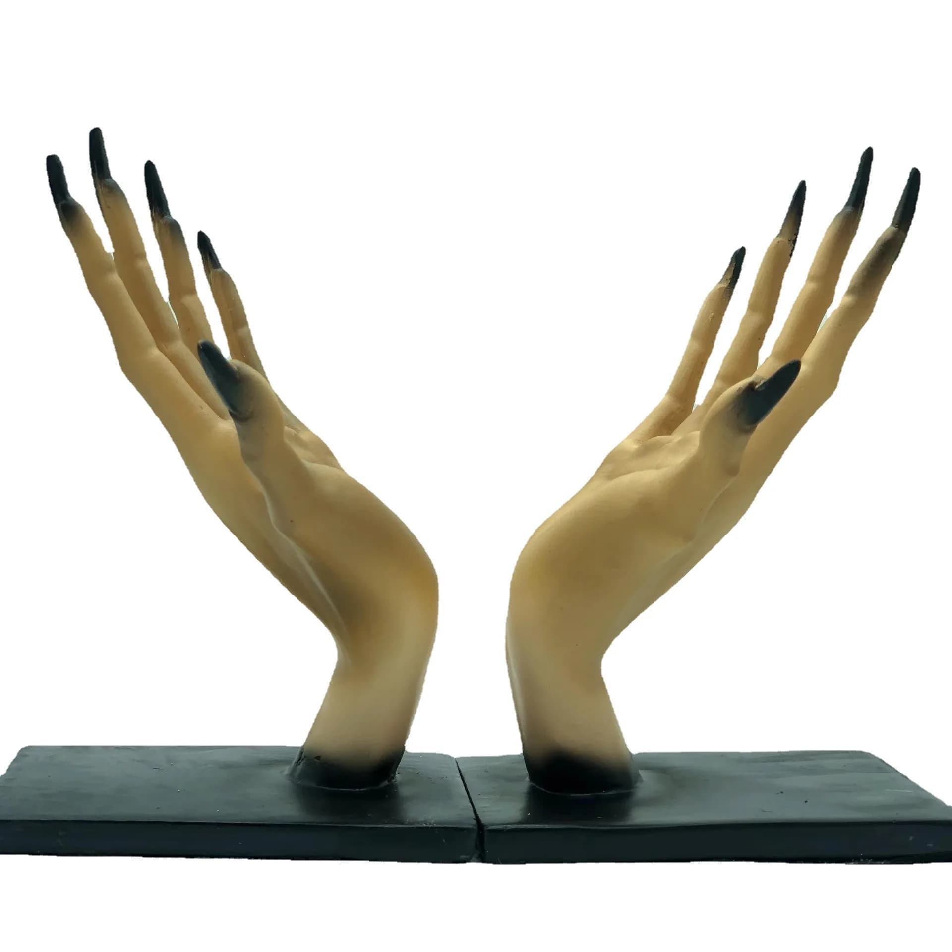 Halloween Bookends Decor Gothic Home Decor Bookends Shelves Unique Scary Monster Hand Book Ends Spooky Halloween Room Decor