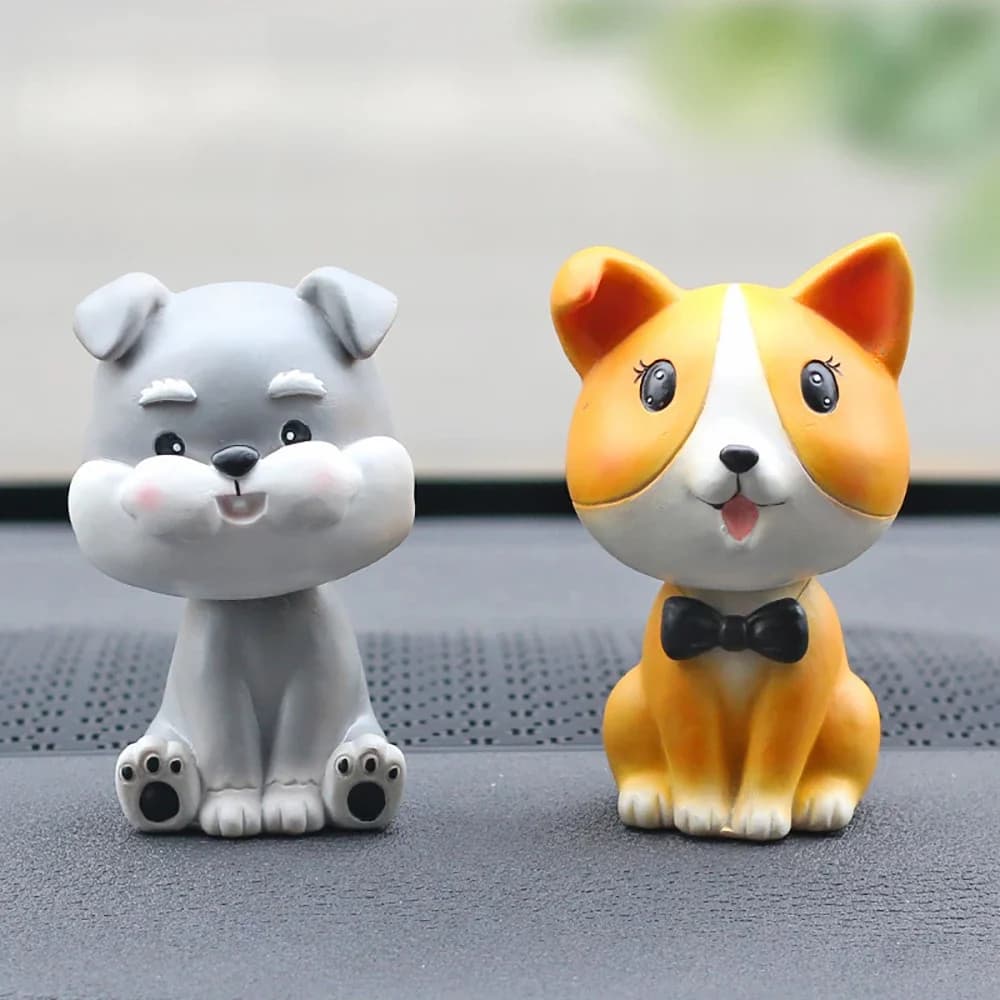 Car Ornaments Cute Shaking Head Dog Doll Nodding Dog Toys Lovely Bobblehead Puppy Figurine Automobiles Interior Dashboard Decor