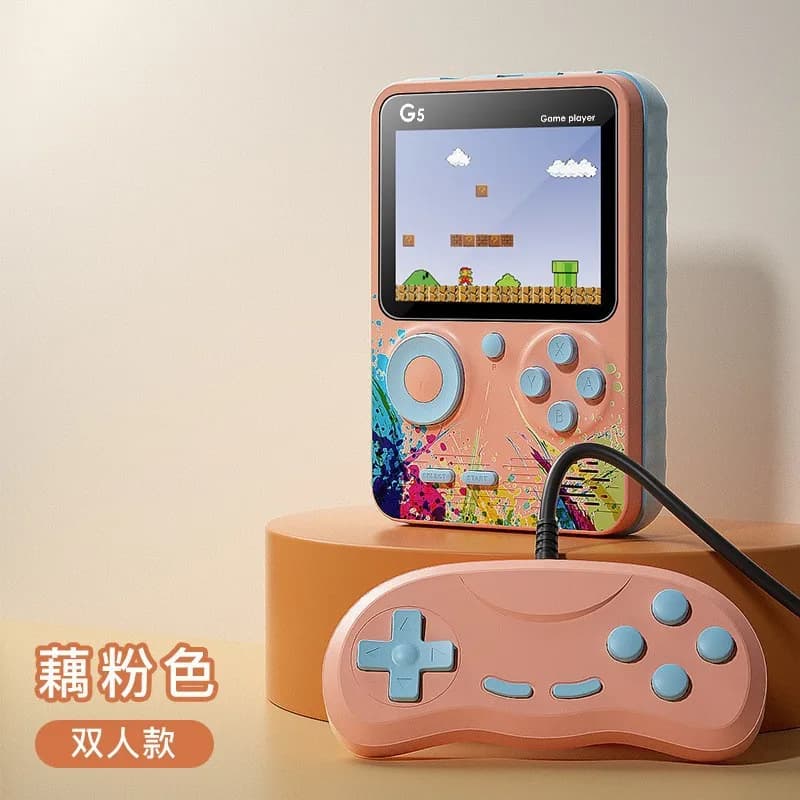 G5 Handheld Game Console Retro 500 Games Dual Player TV Output Classic Nostalgic Portable Gaming Machine with Colorful Display
