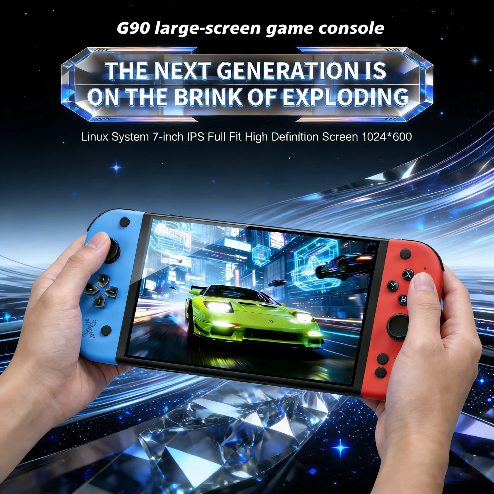 G90 handheld video game console with 7.0-inch IPS high-definition screen. Enjoy a variety of classic games with ergonomic compac
