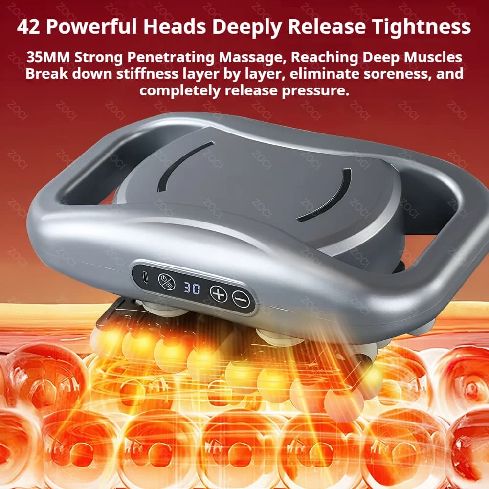 42 Head Massage Gun Professional Muscle Fascia Gun Powerful Vibration Deep Tissue Massager for Shoulder Waist Back Leg Body