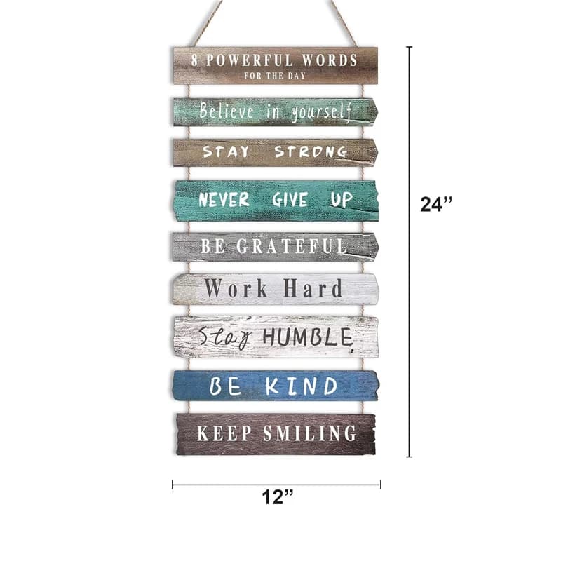 Inspirational Wall Art Decor for Office, Wooden Rustic Hanging Wall Art Decoration Sign, Wall Art for Home Living Room Bedroom