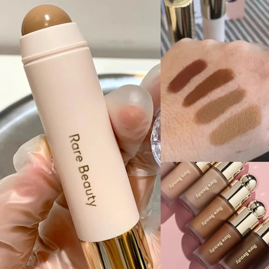 Rare Beauty Liquid Blush With a Natural Glow&Bronzer Stick in Bronze Waterproof Sweat-proof&Lightweight Long Liquid Highlighter