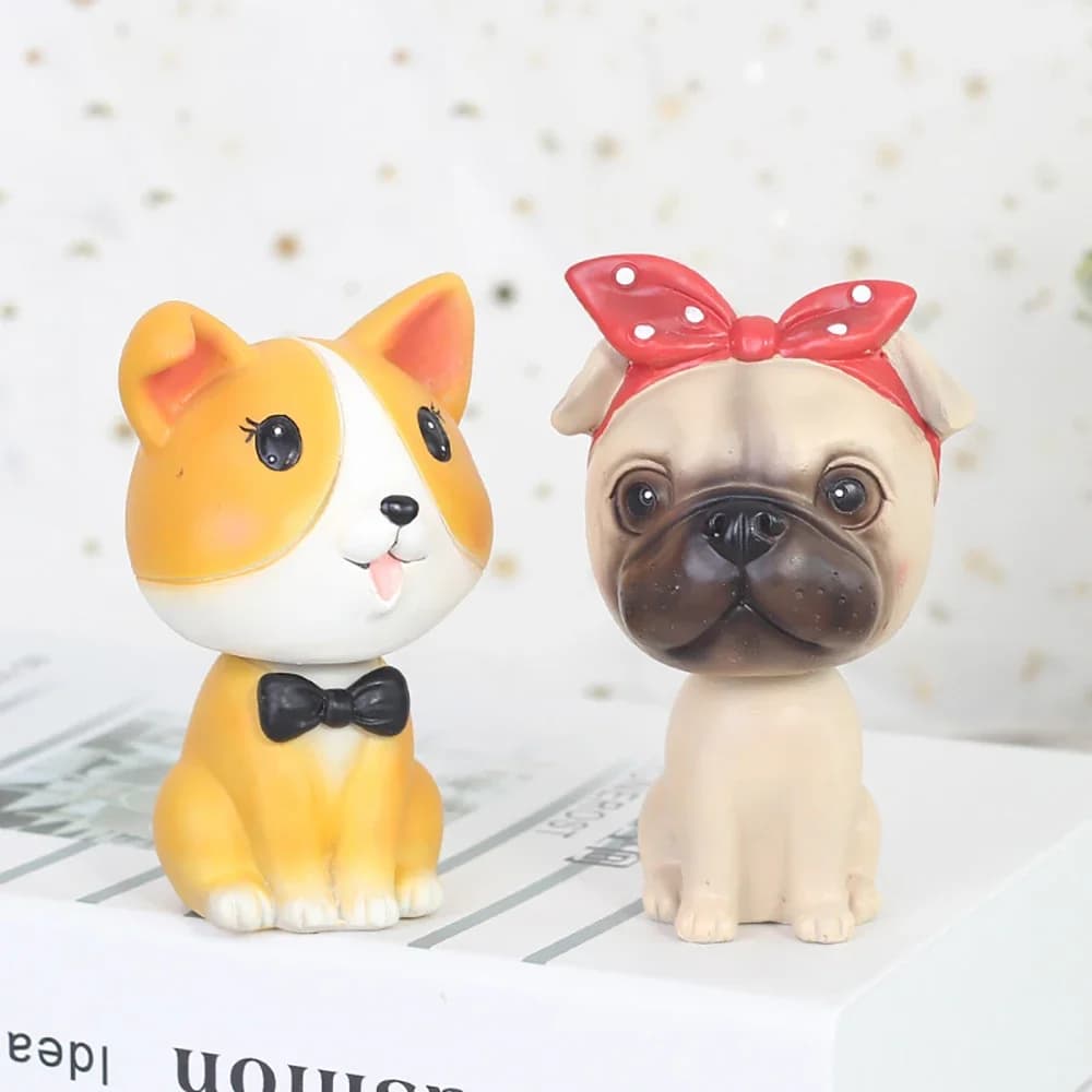 Car Ornaments Cute Shaking Head Dog Doll Nodding Dog Toys Lovely Bobblehead Puppy Figurine Automobiles Interior Dashboard Decor