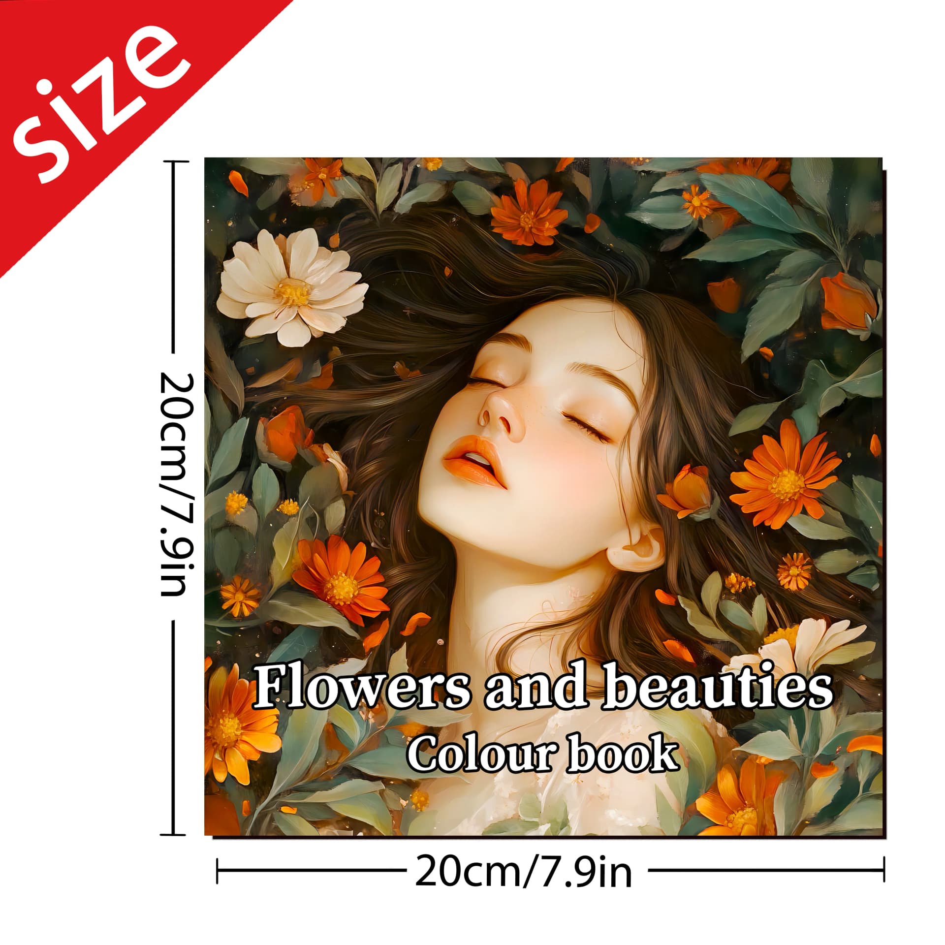 Adult Picture Book: Beautiful Women in Bloom for Makeup Practice with Detailed Portraits and Coloring Pencil Techniques