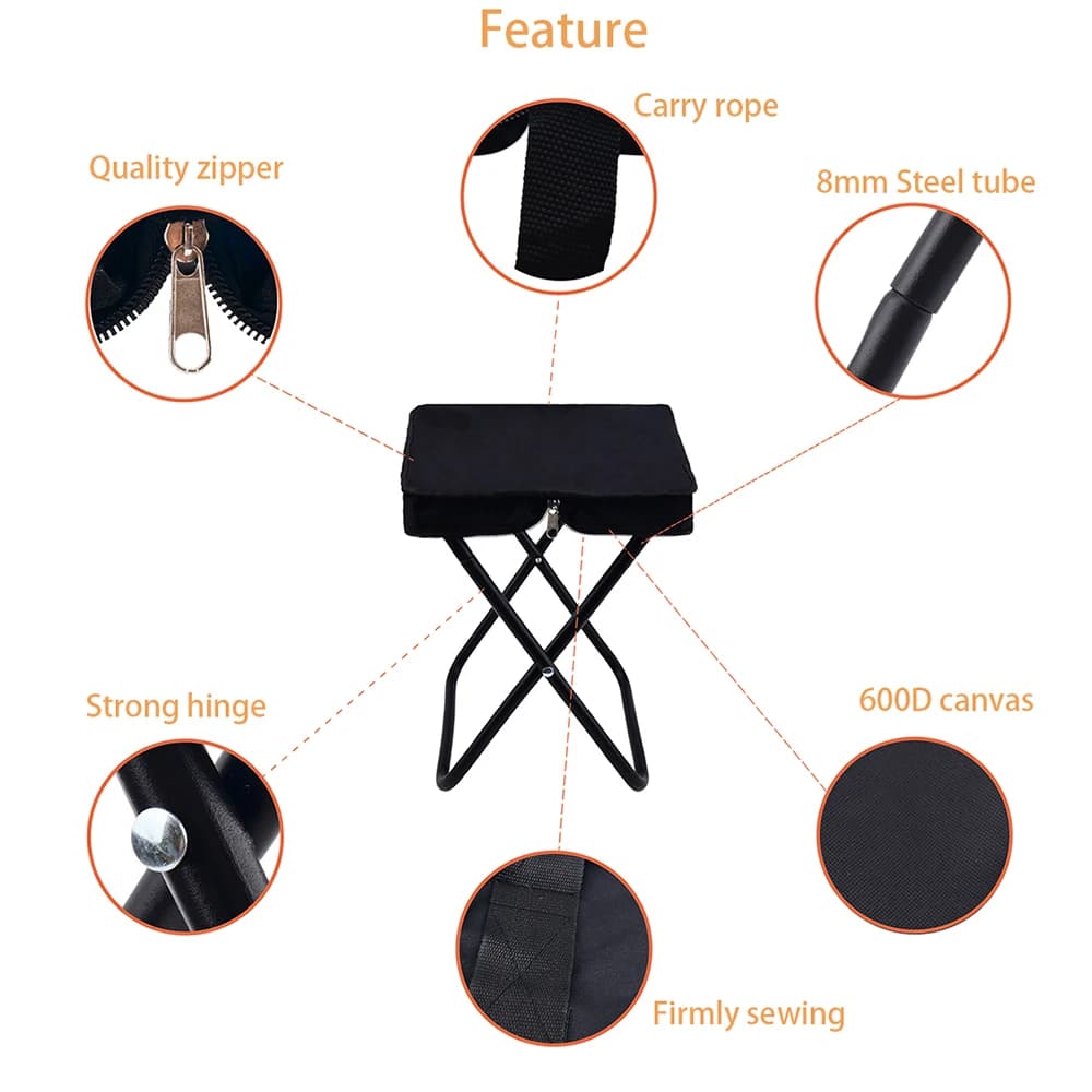 Camping Folding Chair Camptool Handheld Stool Lightweight Beach Fishing Chair For Outdoor Hiking Climbing