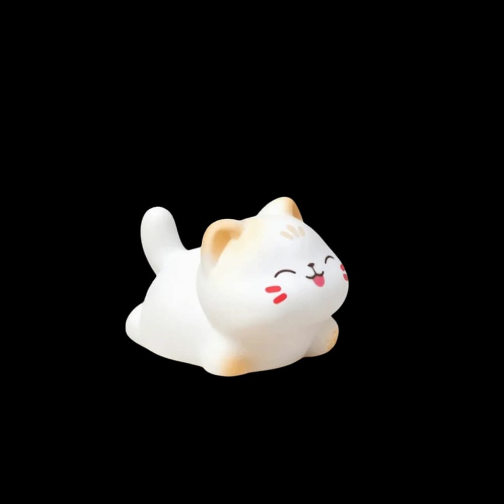 Garden Wealth Cat Model Cartoon Animal Figurine Kawaii Animal Ornaments Resin Material Mini Resin Crafts Cat Figurine Home Decor