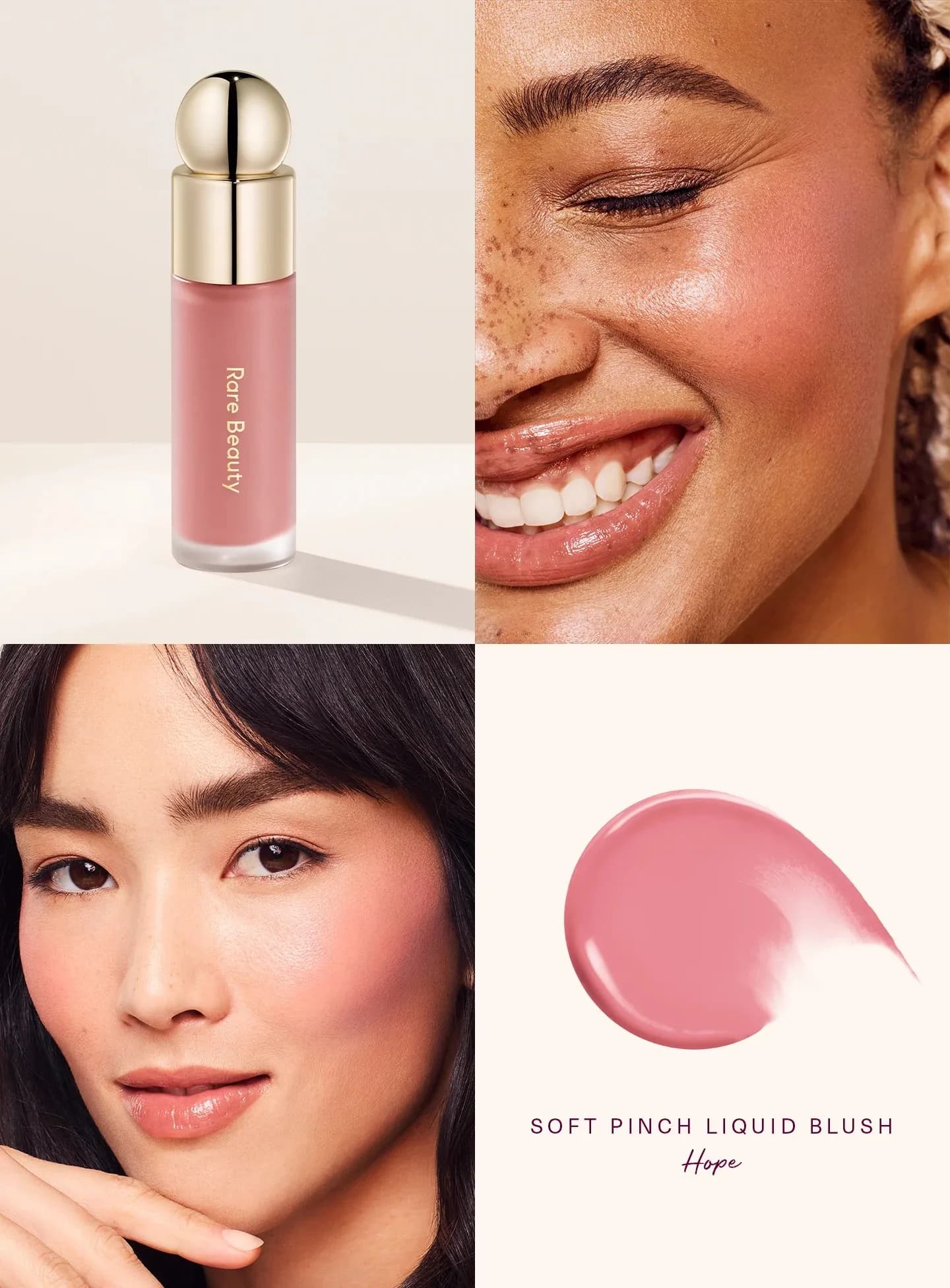 Rare Beauty Melting Cream Blush Makeup Matte Pearlescent Texture Glitter Blush Highlighter Bright Nourish Moisturize Lip Gloss