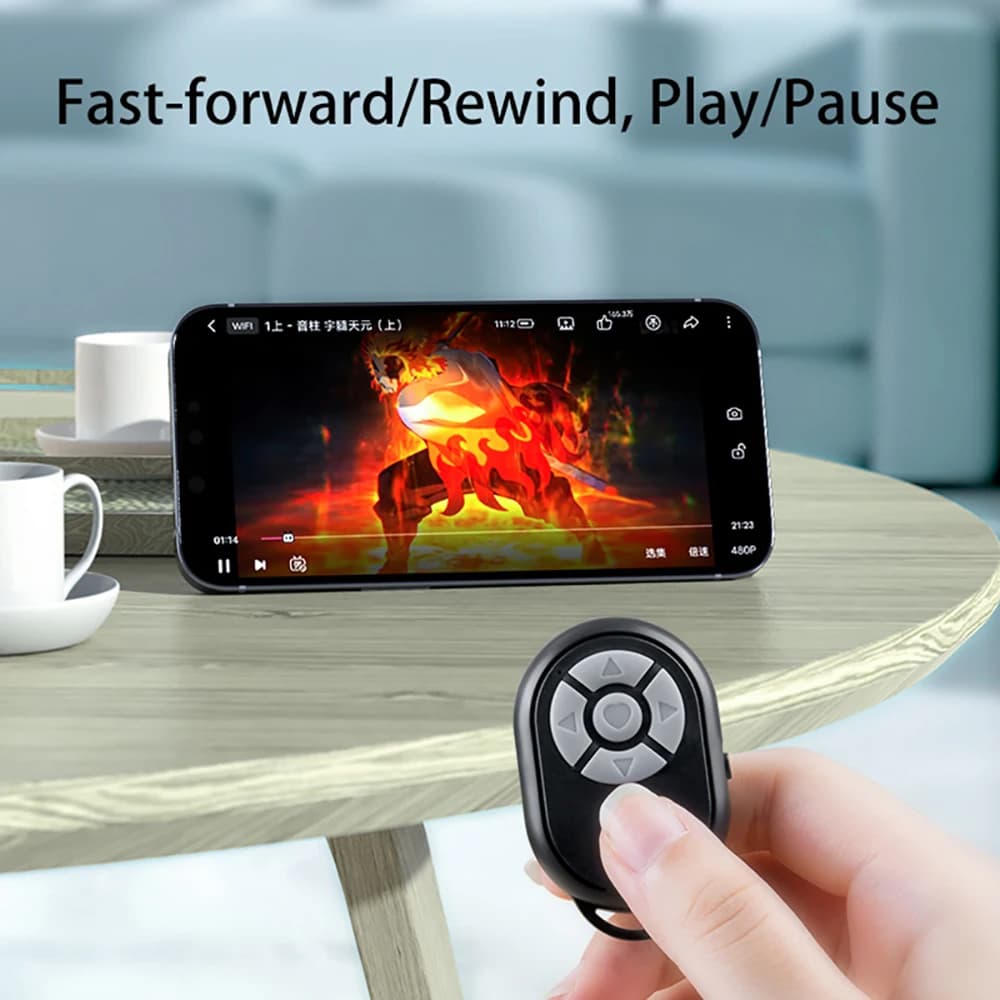 Mini Bluetooth Remote Control for TikTok Scrolling Selfie Photos Video Play Pause Page Turner for iPhone Xiaomi Android Phones