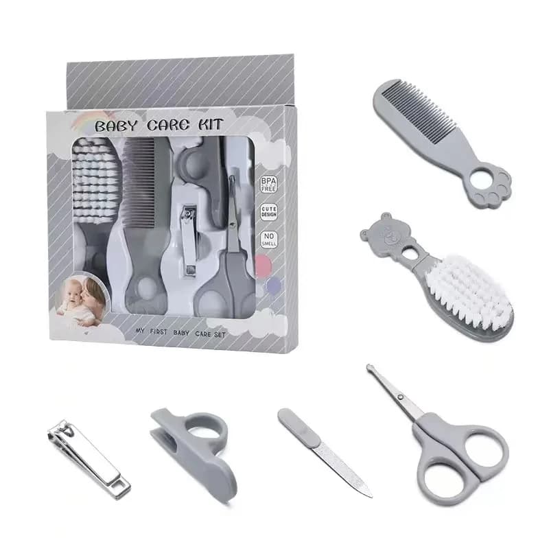 Baby Grooming Kit Baby Care Set Cute Design Comb Brush Nail Clippers Scissors Safe Newborn Infant Grooming Tools