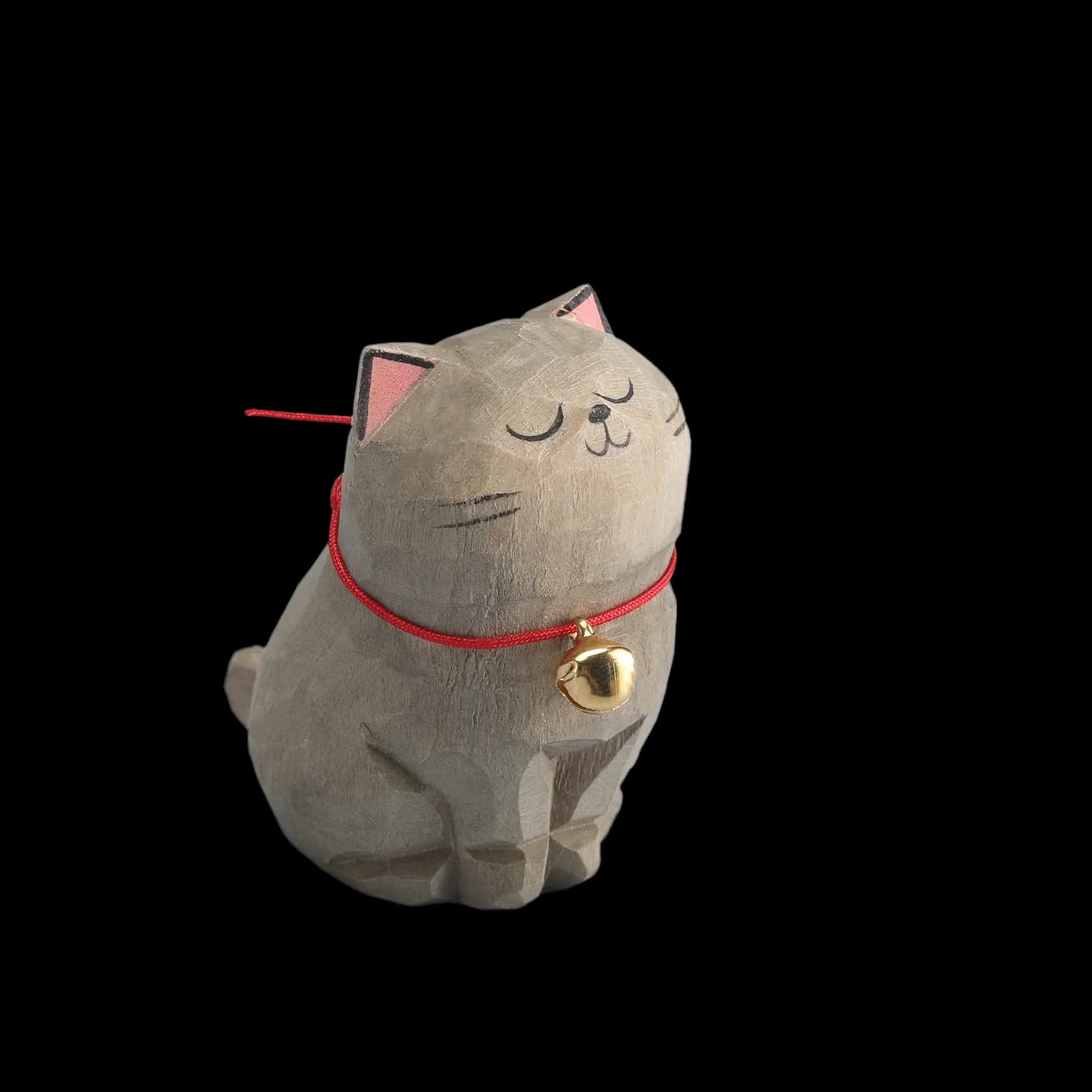 Cute Cat Animals Figurine Decorative Wooden Ornament Kitten Statue Calico Golden Gradient Cat Home Office Desk Car Decor Gift