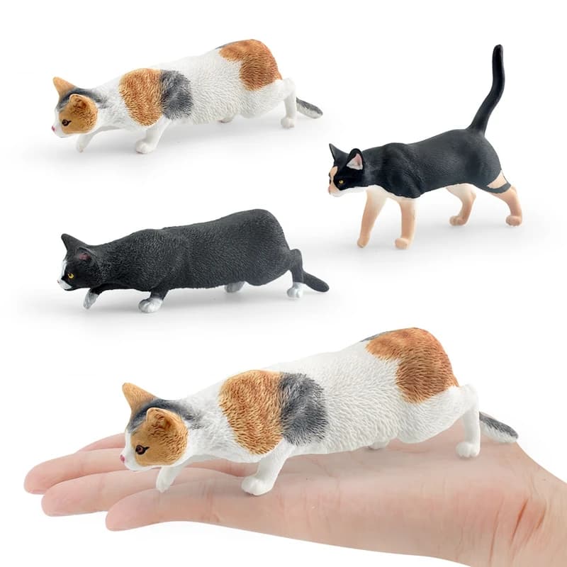 Simulation pet cat animal model Three Felinae cat black rural cat decoration ornament