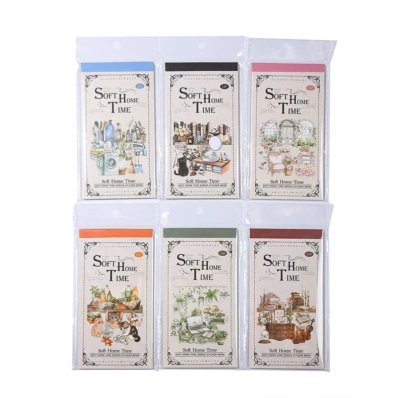 Homely Aesthetics 18 Exquisite Dual Material Die-Cut Stickers in 6 Home Decor Designs Soft  Time Series